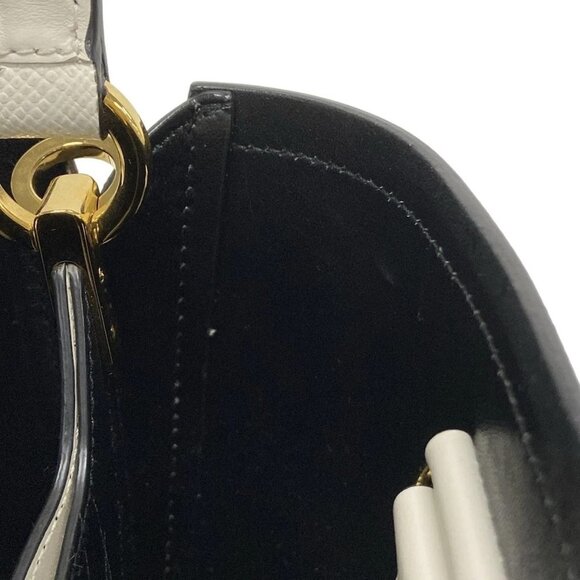 Auth PRADA Pannier Small 1BA217 White Saffiano Leather - Handbag - Picture 15 of 16